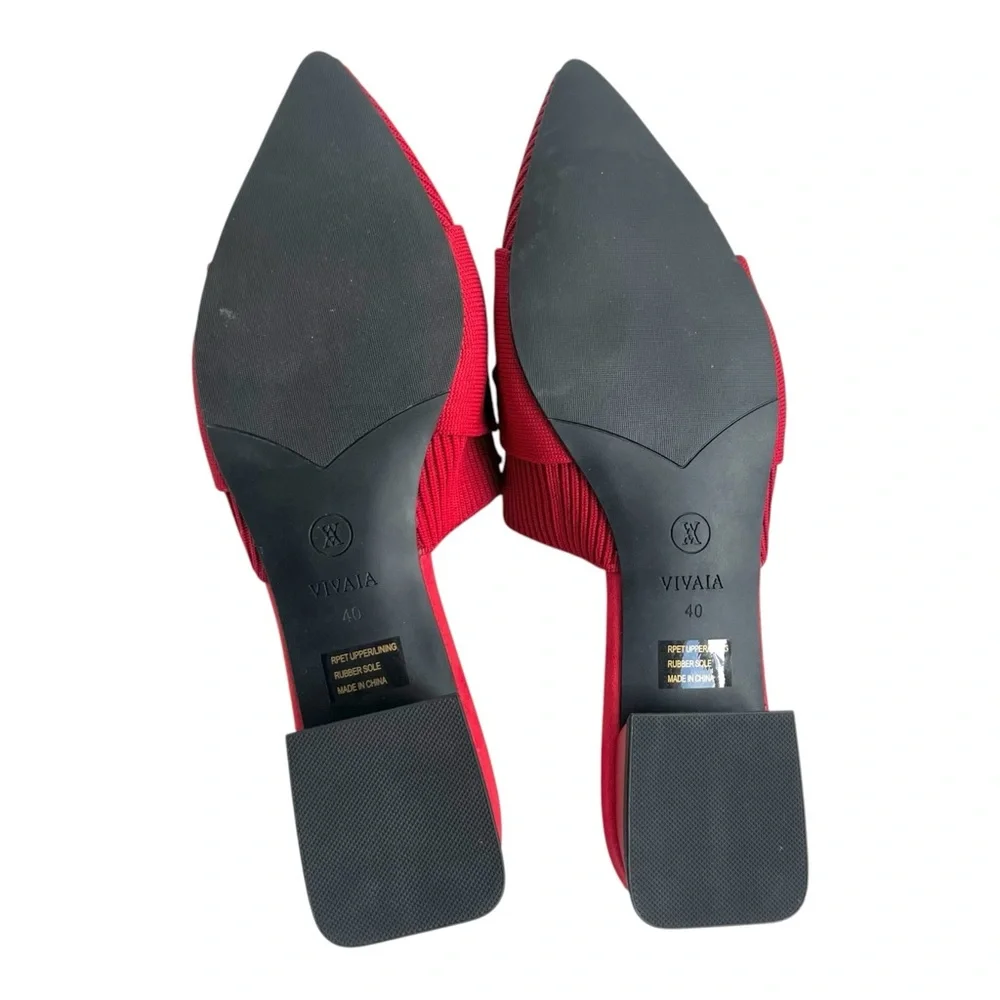 VIVAIA Ruby Red Pointed-Toe Knot Slides (Yaffa) - Picture 5 of 9